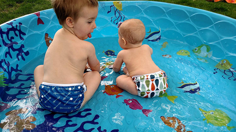Nageuet swim diapers can adjust both at the waist and at the legs to fit kids from 8 pounds all the way up to 36 pounds, so you don’t have to keep buying new ones.